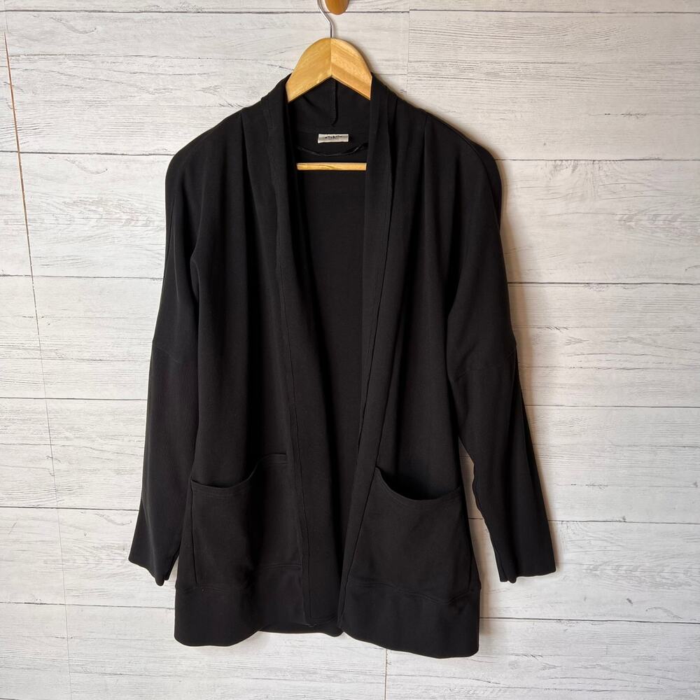 Pact Cardigan Womens Size XS/S Black Open Front 100% Organic Cotton Pockets - Picture 4 of 16